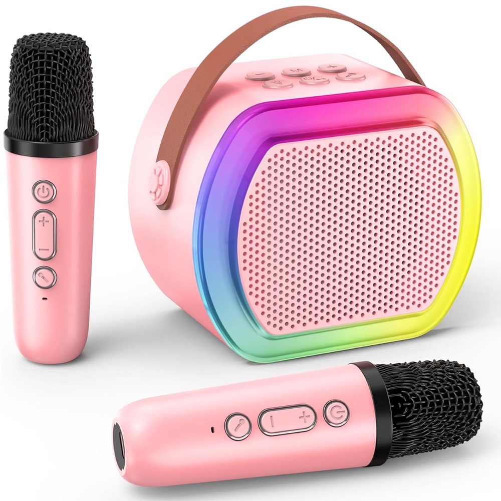 Reostar Mini Karaoke Machine with 2 Wireless Microphones 2025 Portable Compact